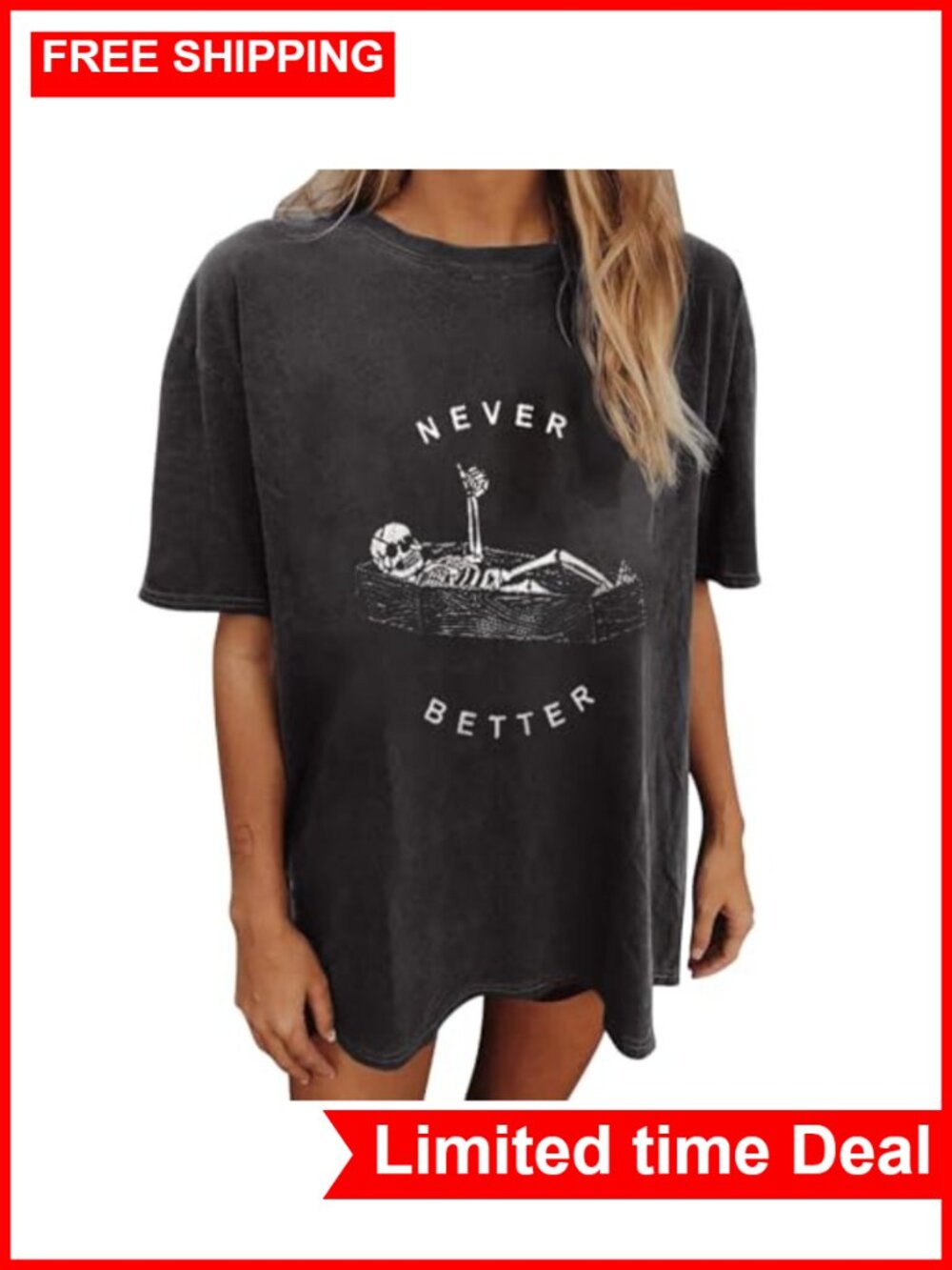 Oversized Graphic Tee Women Short Sleeve Casual Summer T-Shirt Plus Size